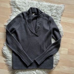 J Crew Womens V Neck Vintage Gray Sweater M
